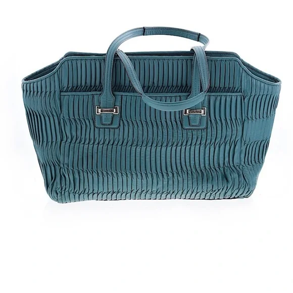 COACH turquoise blue ruffled leather luxury shoulder bag in excellent condition - Picture 2 of 9